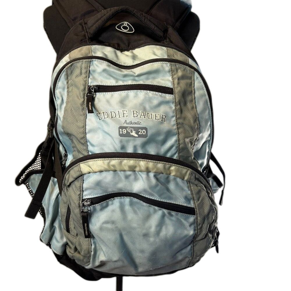 Vintage Y2K Eddie Bauer 1920 Authentic Backpack Gorpcore Hiking Daypack Bluegrey